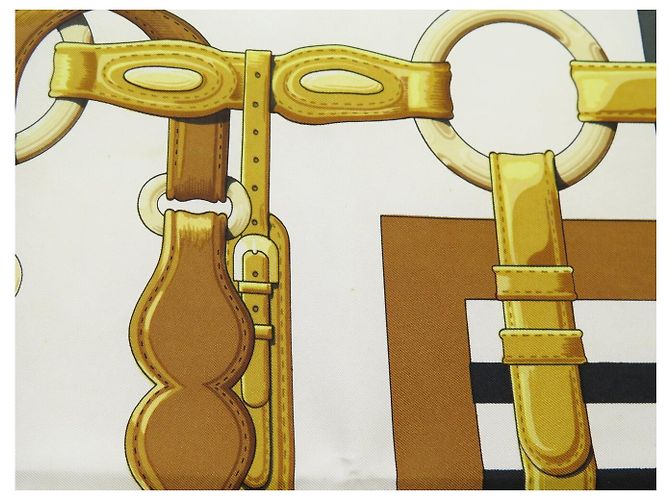 Hermès FOULARD VINTAGE HERMES COACHING 1ª EDIZIONE J. ABADIE CARRE 90 SETA Marrone - vista 9