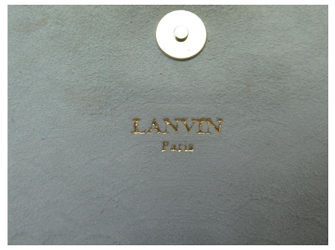SAC A MAIN LANVIN SUGAR SMALL LW-BGFS00-CRIS-H17 CUIR PYTHON BANDOULIERE Gris - vue 10