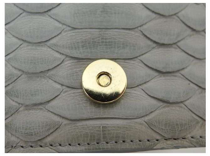 SAC A MAIN LANVIN SUGAR SMALL LW-BGFS00-CRIS-H17 CUIR PYTHON BANDOULIERE Gris - vue 15