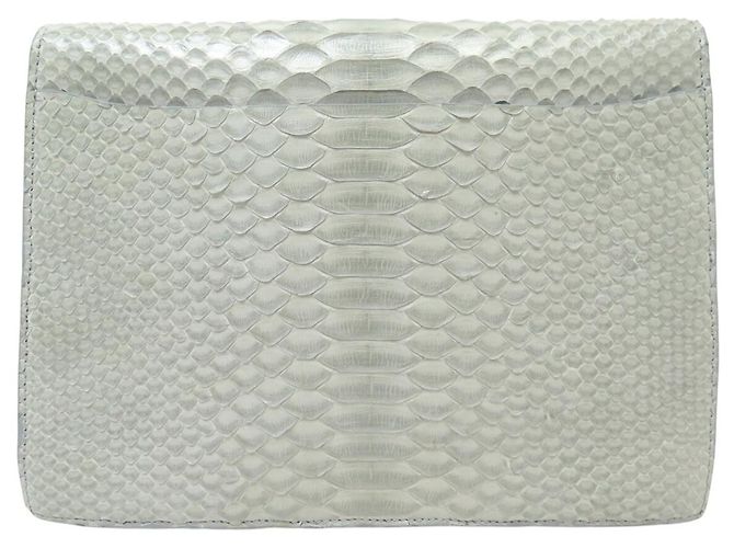 SAC A MAIN LANVIN SUGAR SMALL LW-BGFS00-CRIS-H17 CUIR PYTHON BANDOULIERE Gris - vue 2