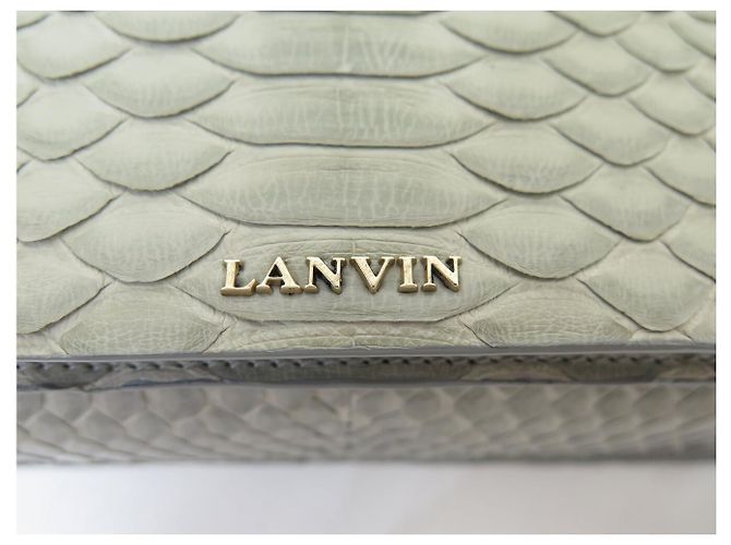SAC A MAIN LANVIN SUGAR SMALL LW-BGFS00-CRIS-H17 CUIR PYTHON BANDOULIERE Gris - vue 6