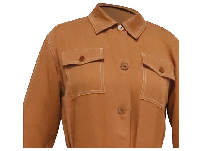 Combinaison Utility Maje en Lyocell Rust Orange - vue 2