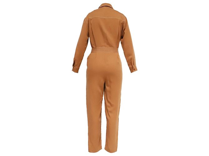 Combinaison Utility Maje en Lyocell Rust Orange - vue 4