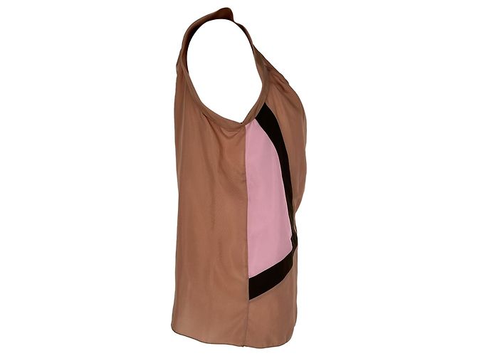 Top senza maniche colorblock Marni in seta multicolore - vista 2