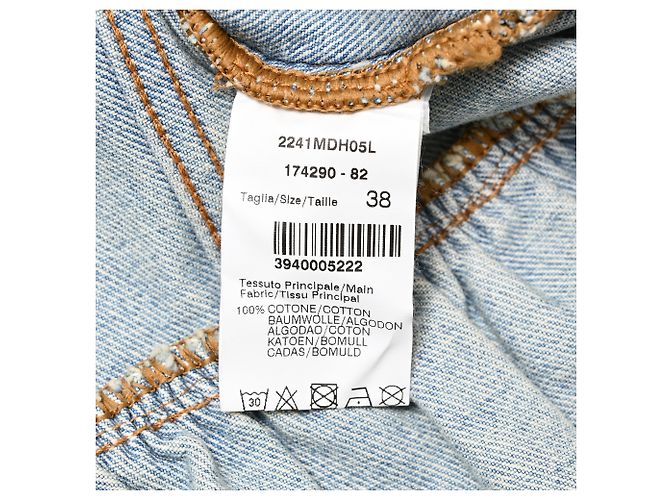 Chaqueta vaquera MSGM con volantes y efecto desgastado en algodón azul - vista 6