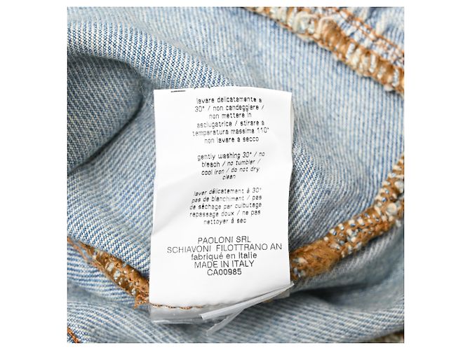 Chaqueta vaquera MSGM con volantes y efecto desgastado en algodón azul - vista 7