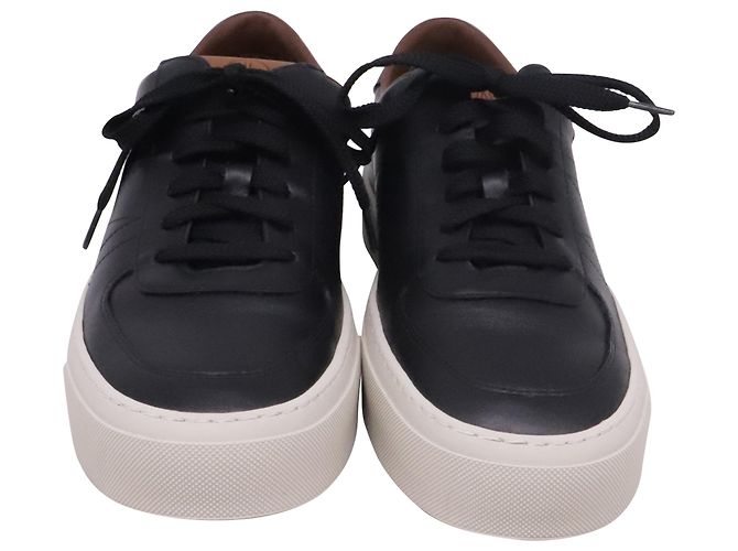 Zapatillas bajas Moncler en piel negra Negro - vista 2