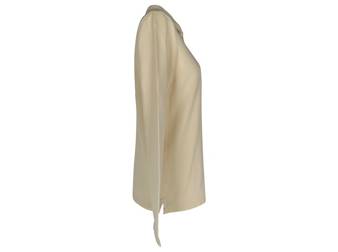 Polo Burberry Zulia Sleeve em algodão marfim Branco Cru - vista 2