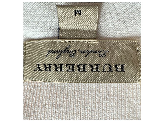 Polo Burberry Zulia Sleeve em algodão marfim Branco Cru - vista 4