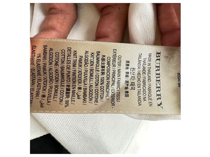 Polo Burberry Zulia Sleeve em algodão marfim Branco Cru - vista 7