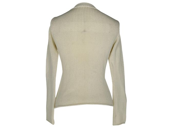 Jil Sander Strickcardigan mit Knöpfen aus weißer Wolle Roh - Ansicht 3