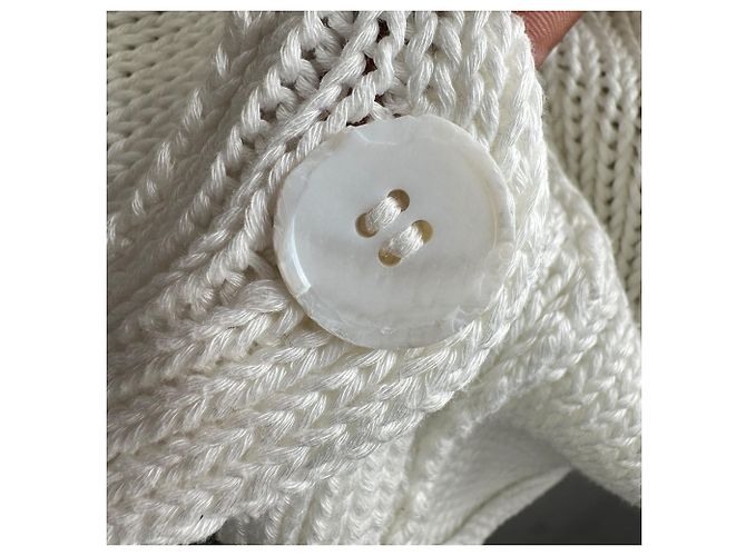 Jil Sander Strickcardigan mit Knöpfen aus weißer Wolle Roh - Ansicht 6