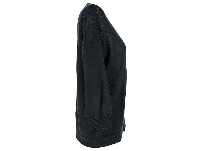 Brunello Cucinelli leichte Strickjacke aus schwarzer Baumwolle - Ansicht 2