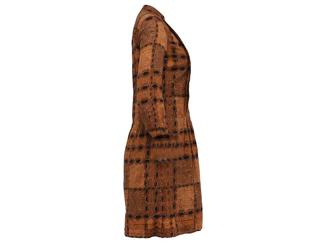Abito camicia midi stampato Burberry Brit Irenie in cotone marrone - vista 3