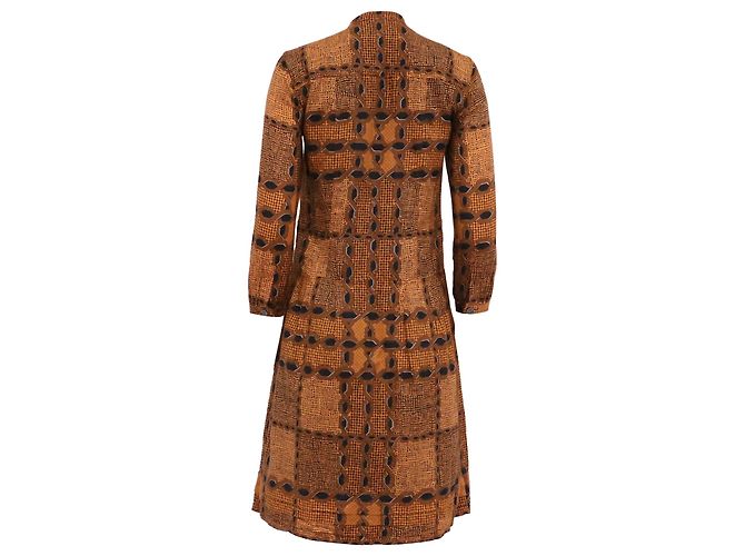 Abito camicia midi stampato Burberry Brit Irenie in cotone marrone - vista 4