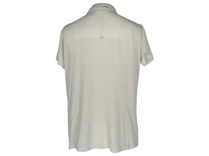 Polo de manga curta Dries Van Noten em algodão marfim Branco Cru - vista 2