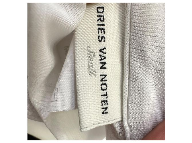 Polo de manga curta Dries Van Noten em algodão marfim Branco Cru - vista 4