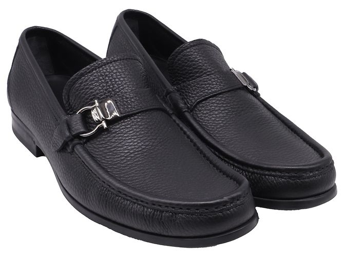 Mocassini Salvatore Ferragamo Grandioso Gancini Bit in pelle nera Nero - vista 3