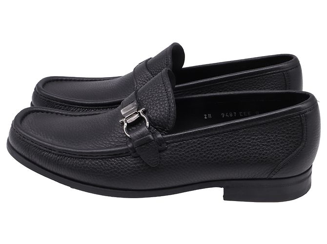 Mocassini Salvatore Ferragamo Grandioso Gancini Bit in pelle nera Nero - vista 4