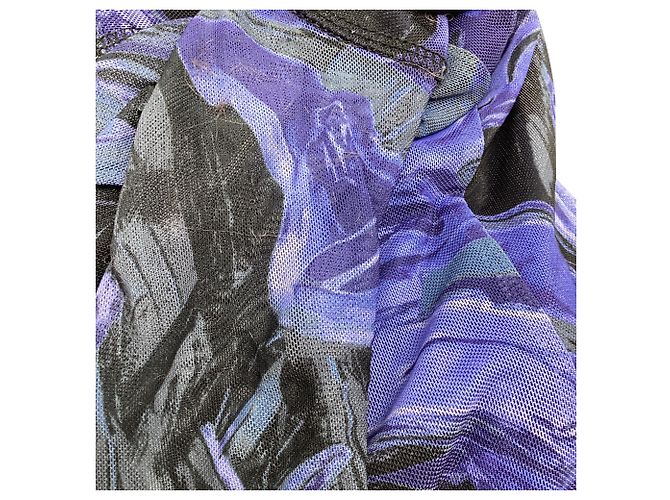 Prabal Gurung Mesh Mock Neck Top in Multicolor Polyester Multiple colors - view 5