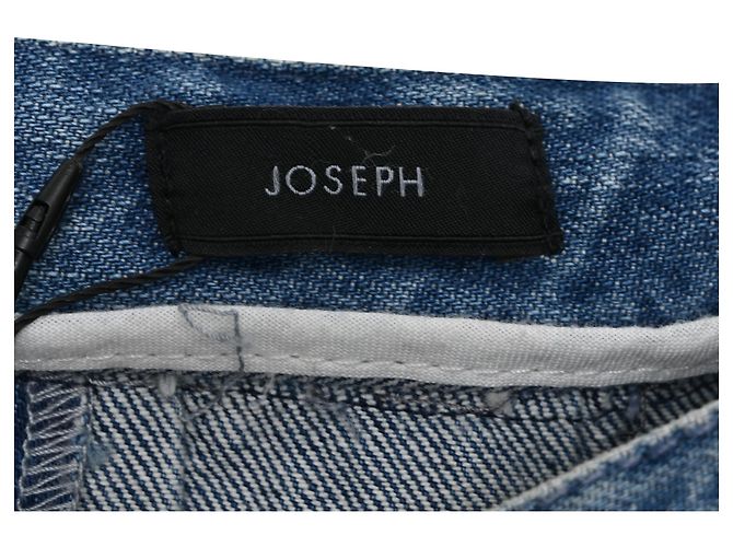 Gonna midi plissettata in denim blu di cotone Joseph - vista 4