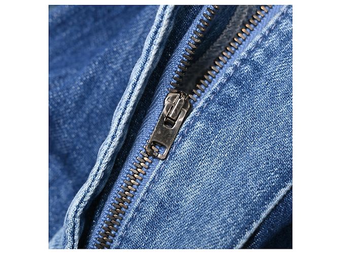 Gonna midi plissettata in denim blu di cotone Joseph - vista 7