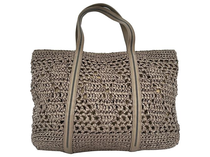 Brunello Cucinelli gewebte Tote Bag aus brauner Raffia - Ansicht 2