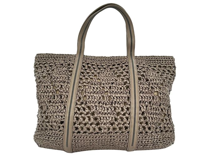 Brunello Cucinelli gewebte Tote Bag aus brauner Raffia - Ansicht 3