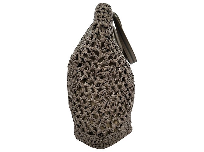Brunello Cucinelli gewebte Tote Bag aus brauner Raffia - Ansicht 4