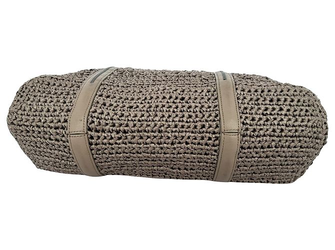 Brunello Cucinelli gewebte Tote Bag aus brauner Raffia - Ansicht 5