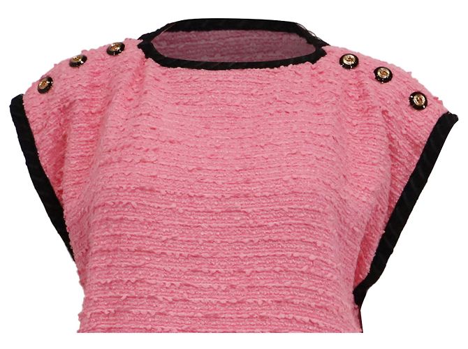 Mini abito Gucci ricamato in tweed rosa - vista 2