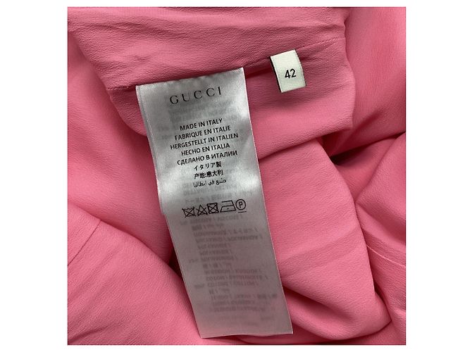 Mini abito Gucci ricamato in tweed rosa - vista 7