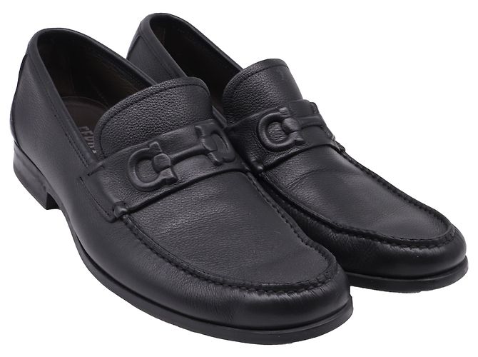 Salvatore Ferragamo Mocassini Ferragamo Gancini in pelle nera Nero - vista 3