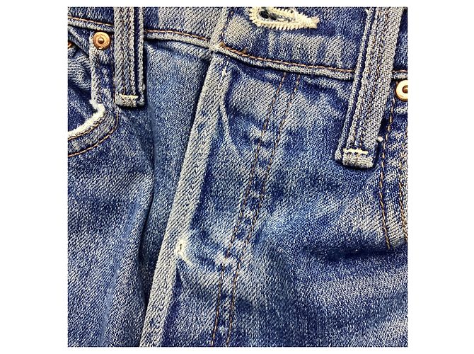 Mother Barrel Jeans aus blauer Baumwolle Python drucken - Ansicht 3