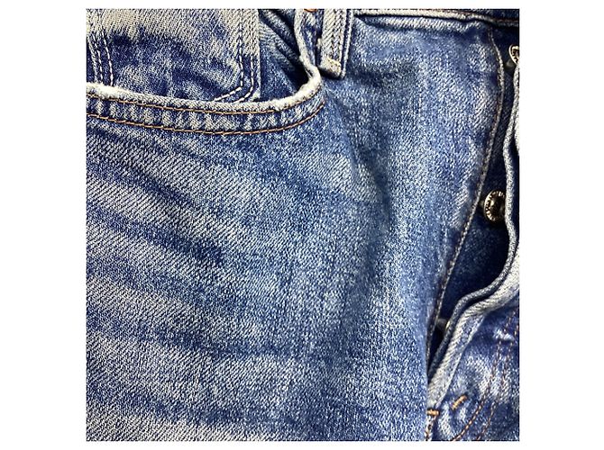 Mother Barrel Jeans aus blauer Baumwolle Python drucken - Ansicht 4
