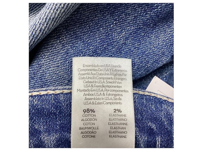 Mother Barrel Jeans aus blauer Baumwolle Python drucken - Ansicht 5