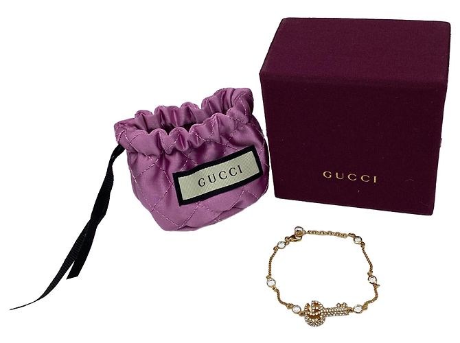 Bracciale Gucci Double G Key in metallo dorato D'oro - vista 3
