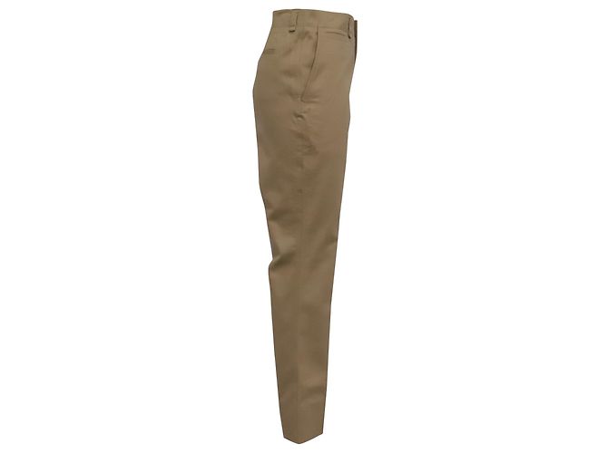 Autre Marque Saint Laurent gerade geschnittene Hose aus beiger Baumwolle - Ansicht 2
