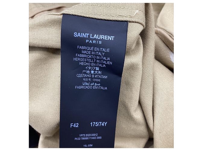 Autre Marque Saint Laurent gerade geschnittene Hose aus beiger Baumwolle - Ansicht 5