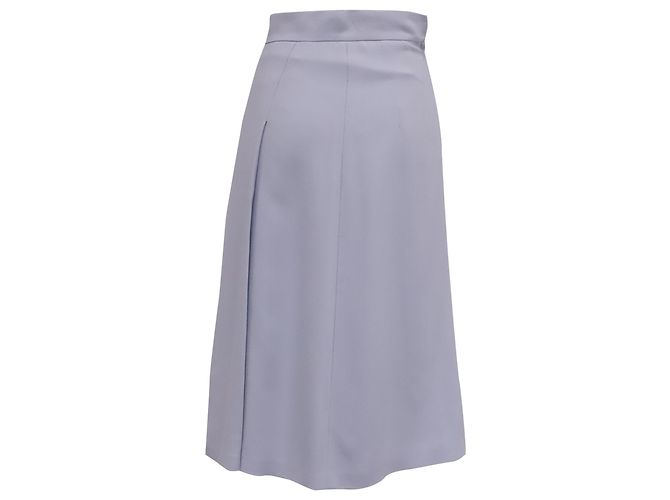 Saia midi plissada Dolce & Gabbana em viscose azul claro - vista 3