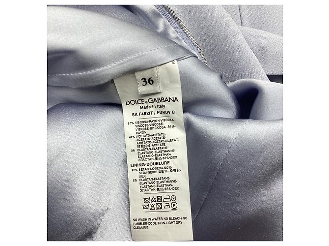 Saia midi plissada Dolce & Gabbana em viscose azul claro - vista 4