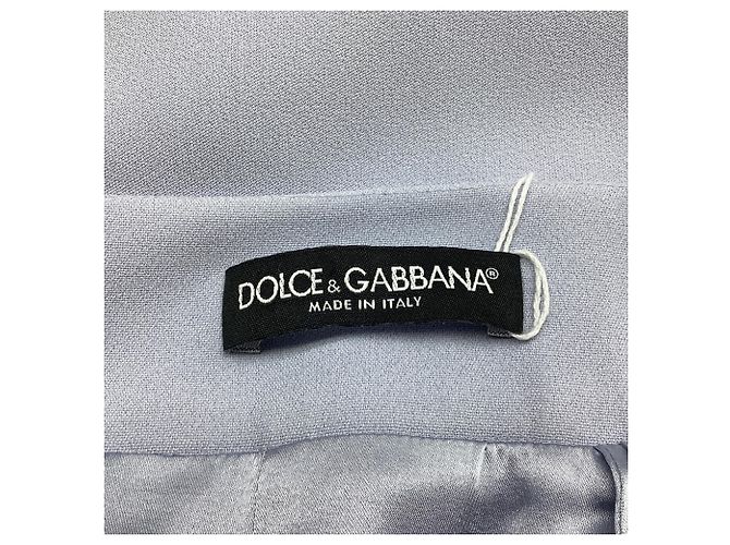 Saia midi plissada Dolce & Gabbana em viscose azul claro - vista 6