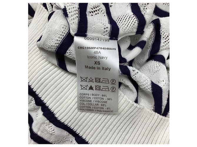 Top de manga larga de punto a rayas Chloé en algodón blanco Impresión de pitón - vista 4