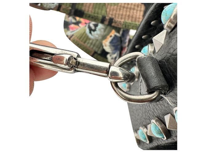 Bolsa de Ombro Rolling Rockstud Valentino Garavani em couro preto - vista 13