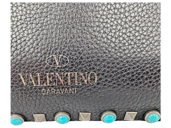 Bolsa de Ombro Rolling Rockstud Valentino Garavani em couro preto - vista 7