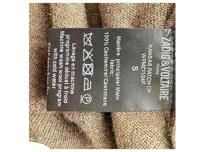 Zadig & Voltaire Kansas Patch Pullover aus braunem Kaschmir - Ansicht 5