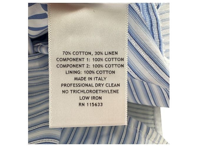 Camicia Gabriela Hearst Taj in cotone upcycled patchwork azzurro Blu Blu chiaro - vista 6