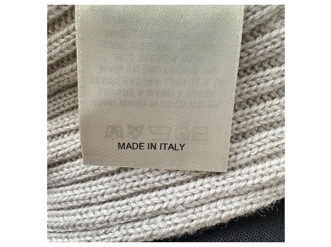 Sweater capa em malha canelada Rick Owens em lã bege - vista 5