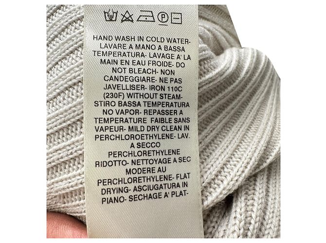 Sweater capa em malha canelada Rick Owens em lã bege - vista 7