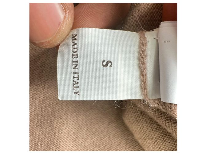 Top de malha de luxo Brunello Cucinelli em cashmere Tan Marrom Bege - vista 10